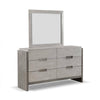 Rizvi Wall Mount Dresser Mirror | Beveled Accent Gray Solid Wood 36x40