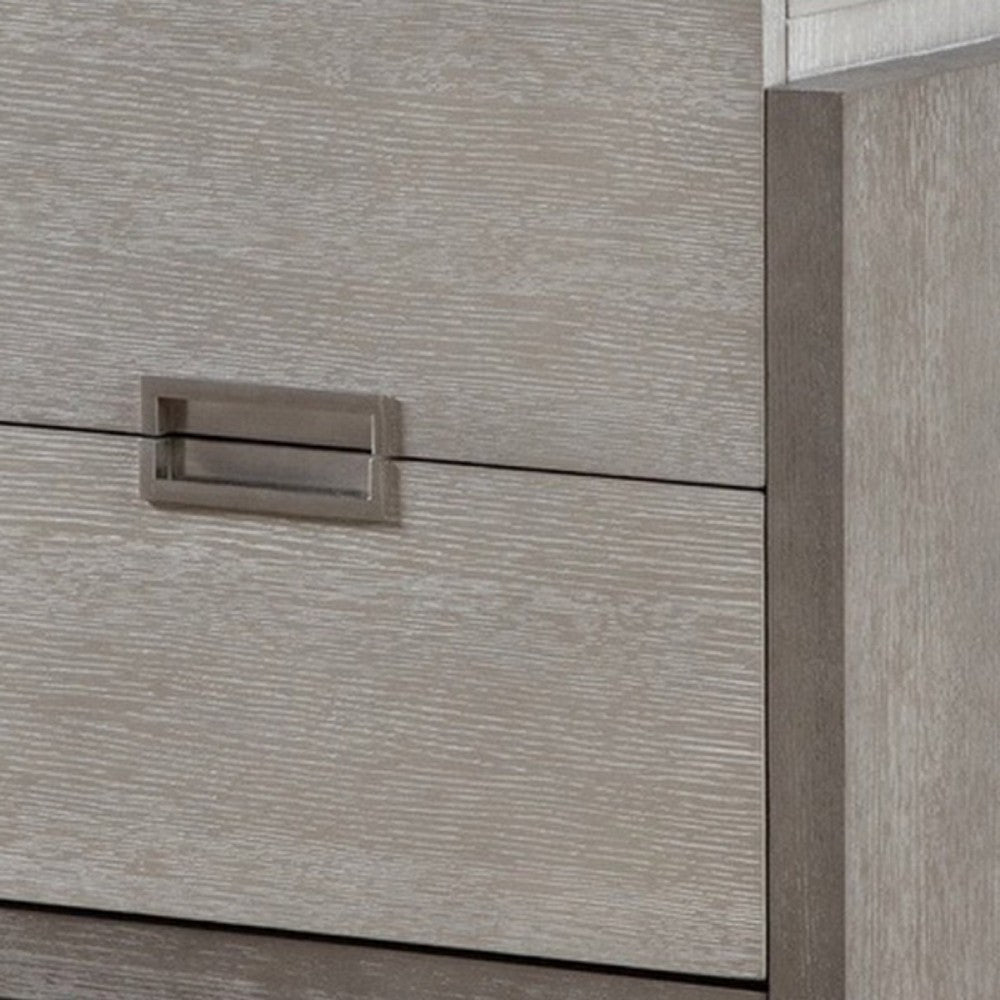 Rizvi Nightstand | 2 Drawers | Dustproof Cases | Gray Solid Wood 26’’ BM333841