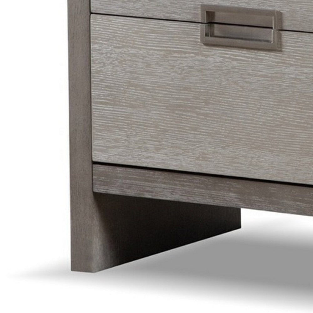 Rizvi Nightstand | 2 Drawers | Dustproof Cases | Gray Solid Wood 26’’ BM333841