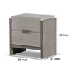 Rizvi Nightstand | 2 Drawers | Dustproof Cases | Gray Solid Wood 26’’ BM333841