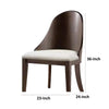 Mordy Side Dining Chair Set of 2 | Curve Panel Back | Off White Fabric BM333842