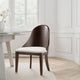 Mordy Side Dining Chair Set of 2 | Curve Panel Back | Off White Fabric