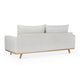 Yaana Sofa with Feather Blend Pillows | Oak Brown Wood | White 83"