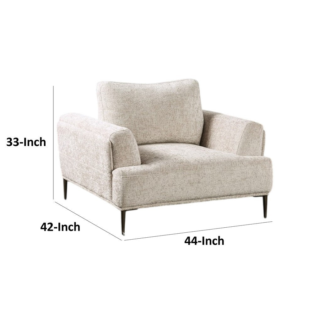 Batty Accent Chair | Light Brown Chenille | Attached Adjustable Back BM333848