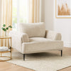 Batty Accent Chair | Light Brown Chenille | Attached Adjustable Back