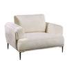Batty Accent Chair | White Chenille | Adjustable Attached Pillow Back