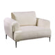 Batty Accent Chair | White Chenille | Adjustable Attached Pillow Back