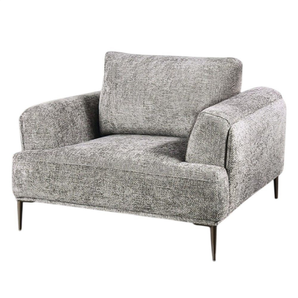 Batty Accent Club Chair | Gray Chenille | Adjustable Back Pillow BM333850