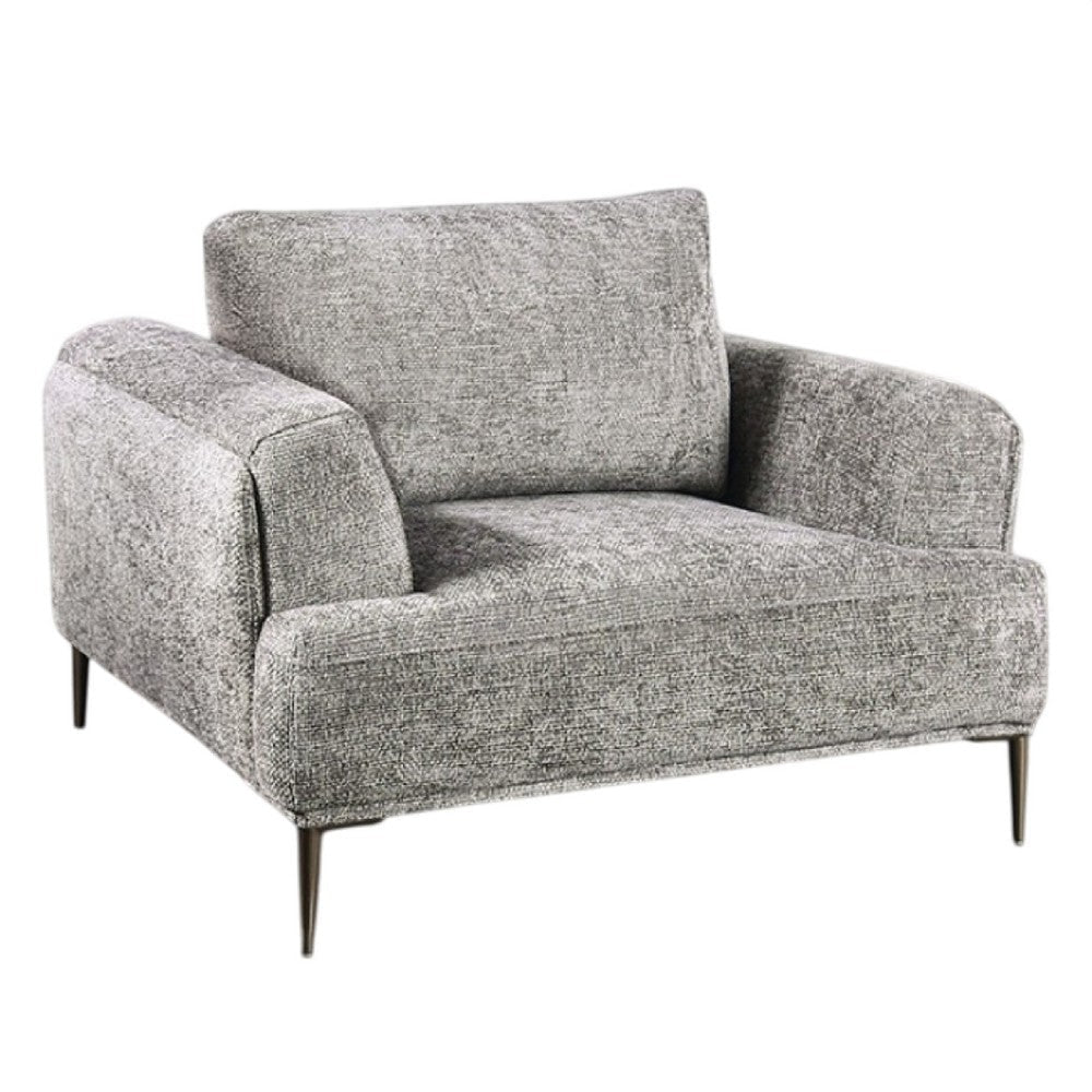 Batty Accent Club Chair | Gray Chenille | Adjustable Back Pillow