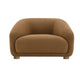 Oliver Accent Chair with Round Back Sloped Arms | Soft Brown Boucle