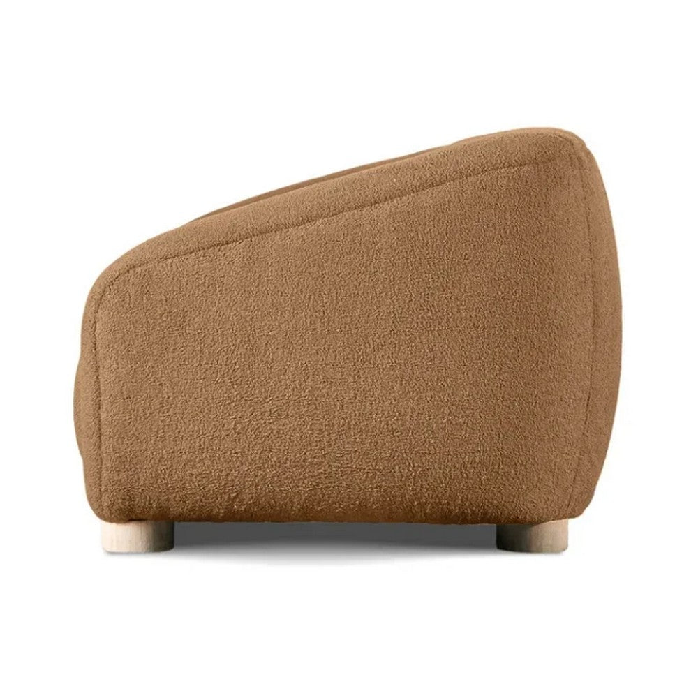 Oliver Accent Chair with Round Back Sloped Arms | Soft Brown Boucle