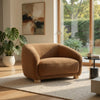Oliver Accent Chair with Round Back Sloped Arms | Soft Brown Boucle