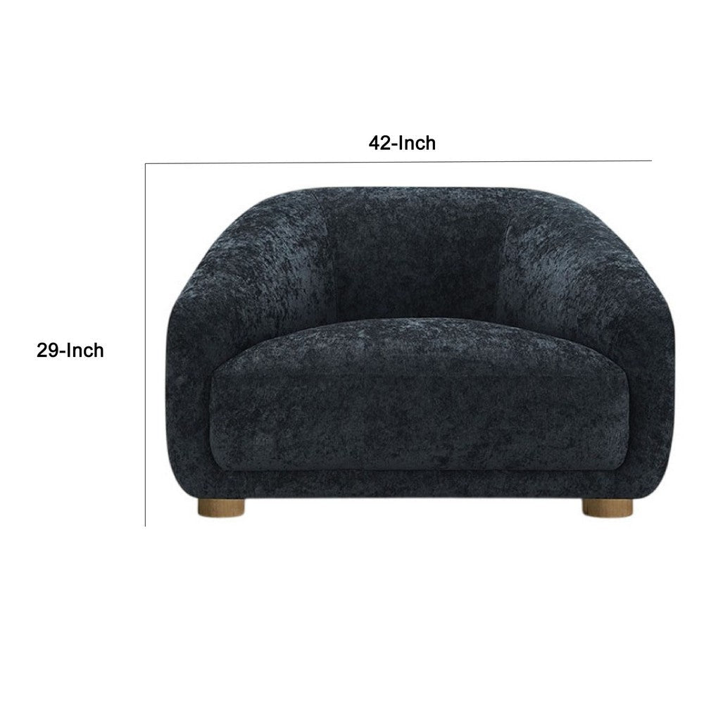 Oliver Accent Chair with Round Back Sloped Arms | Soft Black Chenille BM333852