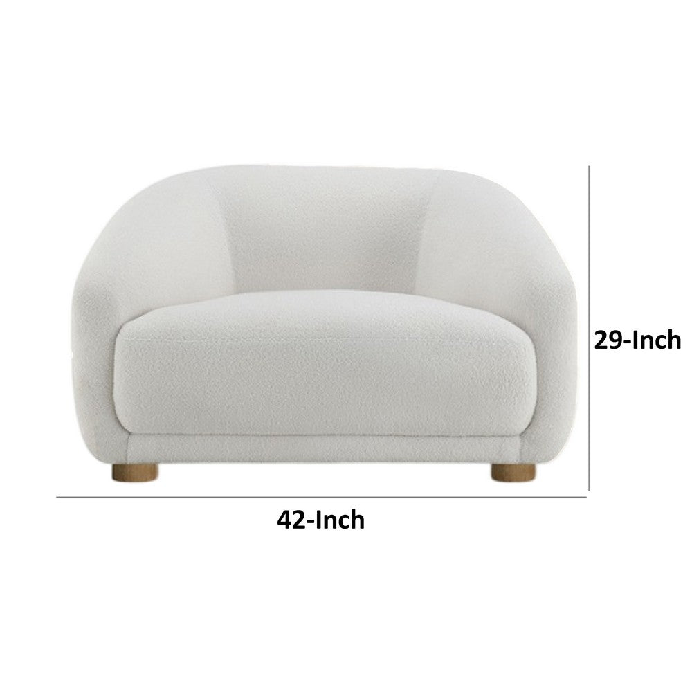 Oliver Accent Sofa Chair | Round Back Sloped Arms | Soft White Boucle