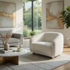 Oliver Accent Sofa Chair | Round Back Sloped Arms | Soft White Boucle