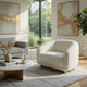Oliver Accent Sofa Chair | Round Back Sloped Arms | Soft White Boucle