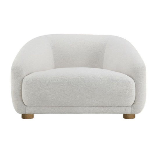 Oliver Accent Sofa Chair | Round Back Sloped Arms | Soft White Boucle