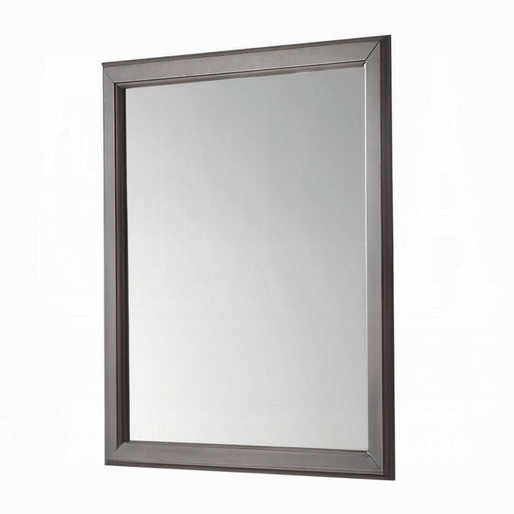 Zyna Accent Dresser Mirror | Modern Gray Wood 36x38 Rectangular Frame BM333854