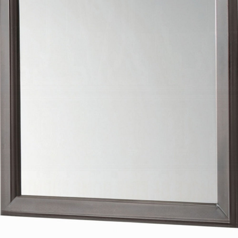 Zyna Accent Dresser Mirror | Modern Gray Wood 36x38 Rectangular Frame BM333854