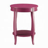 Round Accent End Table with a Storage Shelf | 18’’ | Hot Pink Wood BM333859