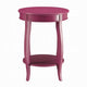 Round Accent End Table with a Storage Shelf | 18’’ | Hot Pink Wood BM333859