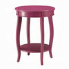 Round Accent End Table with a Storage Shelf | 18’’ | Hot Pink Wood BM333859
