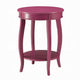 Round Accent End Table with a Storage Shelf | 18’’ | Hot Pink Wood BM333859