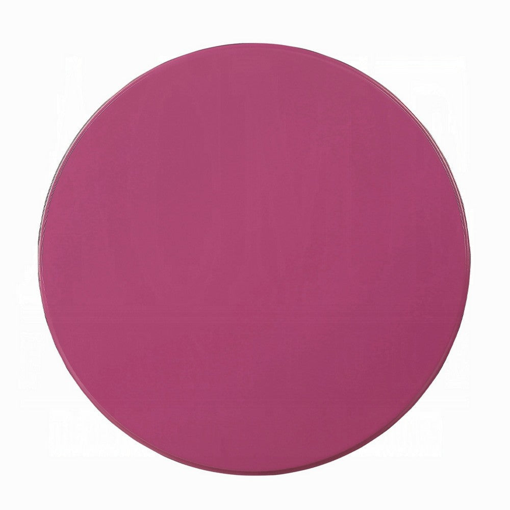 Round Accent End Table with a Storage Shelf | 18’’ | Hot Pink Wood BM333859