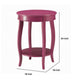 Round Accent End Table with a Storage Shelf | 18’’ | Hot Pink Wood BM333859