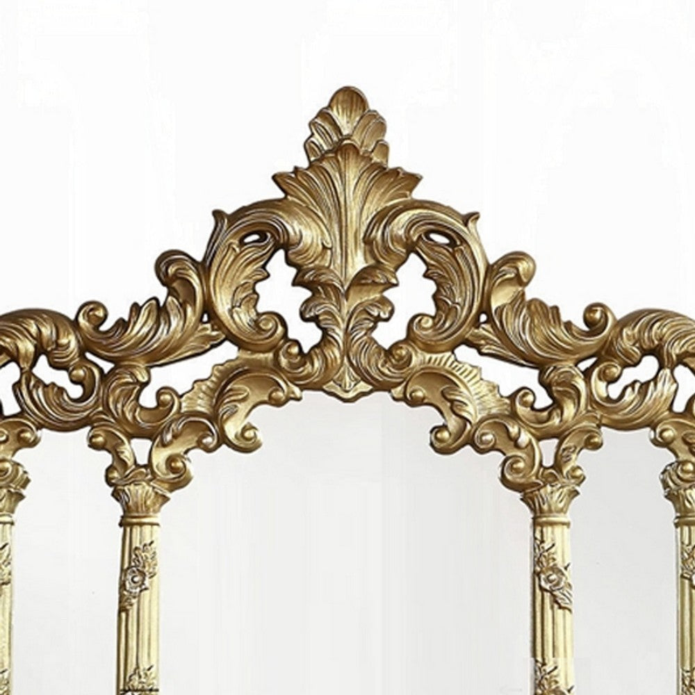 Otis Wall Mount Dresser Mirror | Classical Floral Carved 54x60 Gold BM333862