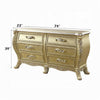 Otis Wide Dresser | Gold Floral Carvings | Wood and Resin | 6 Drawers BM333864