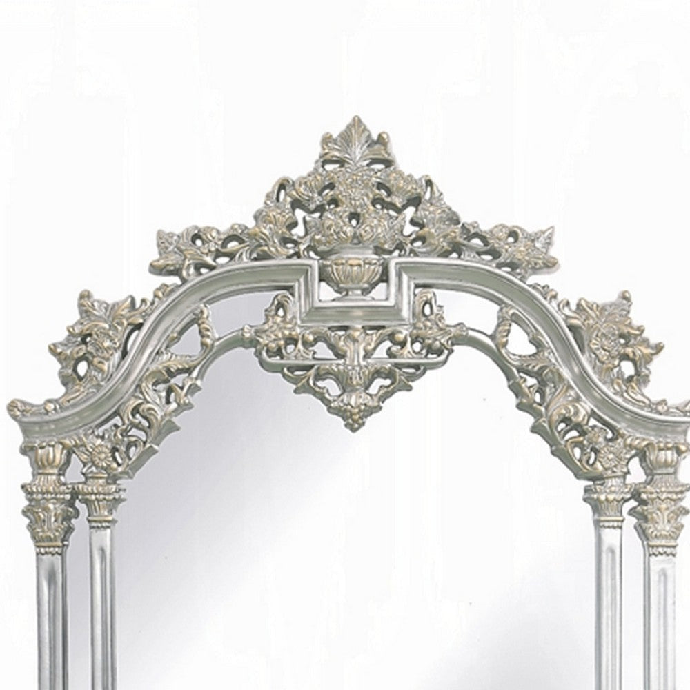 Dove Dresser Mirror | 54x59 | Classic Silver Rococo Carved Wood Resin BM333866