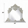 Dove Dresser Mirror | 54x59 | Classic Silver Rococo Carved Wood Resin BM333866