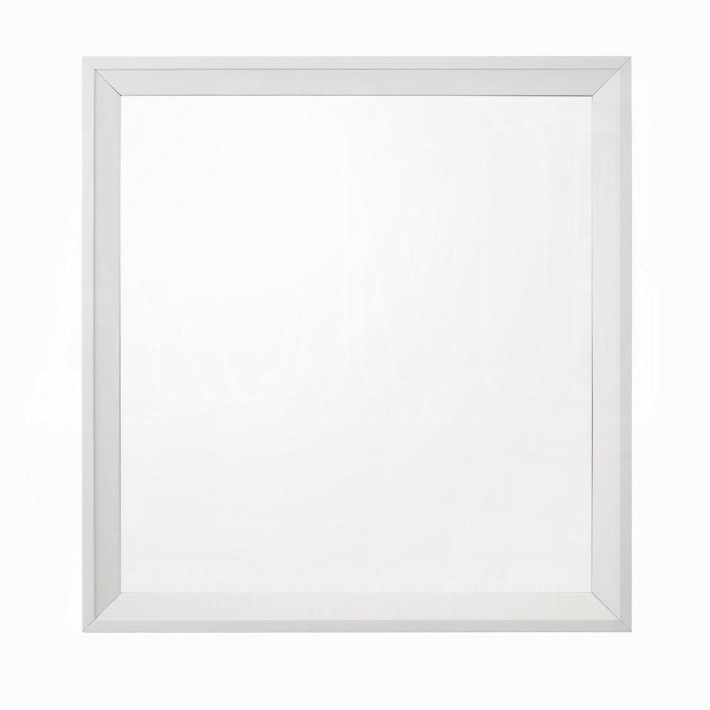 Siam Wall Mount Dresser Mirror | 34x36 | Contemporary White Wood