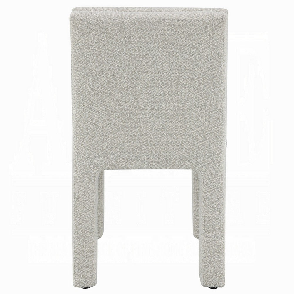 Side Dining Chair Set of 2 | Plush White Boucle Seat | Tufted Backrest BM333872