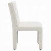 Side Dining Chair Set of 2 | Plush White Boucle Seat | Tufted Backrest BM333872