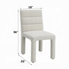 Side Dining Chair Set of 2 | Plush White Boucle Seat | Tufted Backrest BM333872