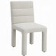 Side Dining Chair Set of 2 | Plush White Boucle Seat | Tufted Backrest
