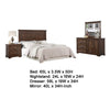 Fori 4 Piece Queen Bedroom Set | Brown | Nightstand Dresser Mirror