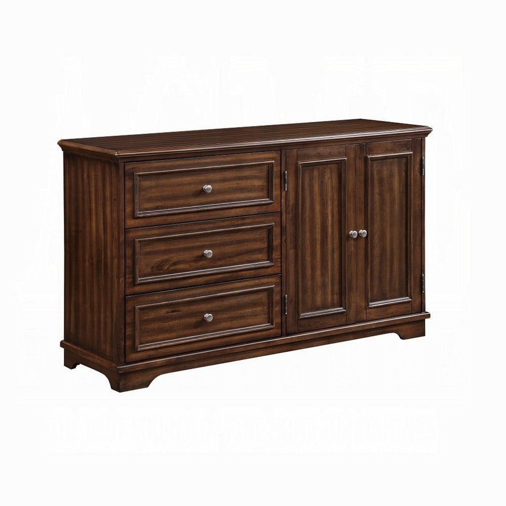 Fori 4 Piece Full Size Bedroom Set | Brown | Nightstand Dresser Mirror