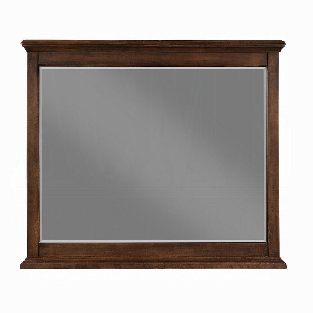 Fori 4 Piece Full Size Bedroom Set | Brown | Nightstand Dresser Mirror
