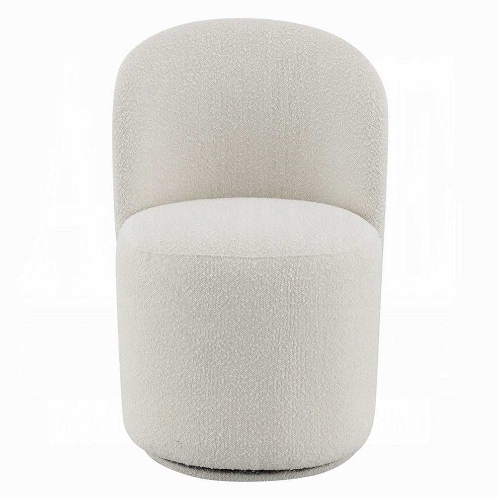 Accent Chair Set of 2 | 360 Degree Swivel Rotation Beige White Boucle BM333875