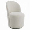 Accent Chair Set of 2 | 360 Degree Swivel Rotation Beige White Boucle