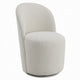Accent Chair Set of 2 | 360 Degree Swivel Rotation Beige White Boucle