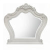 Maver Dresser Mirror | 46x48 | Beveled Edges White Ornate Carved Wood