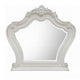 Maver Dresser Mirror | 46x48 | Beveled Edges White Ornate Carved Wood