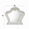 Maver Dresser Mirror | 46x48 | Beveled Edges White Ornate Carved Wood BM333877