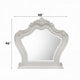 Maver Dresser Mirror | 46x48 | Beveled Edges White Ornate Carved Wood BM333877