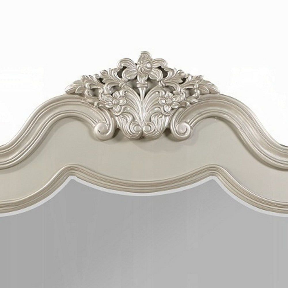Bowe Dresser Mirror | 47x51 | Wood Scalloped Edges and Beveled Glass BM333879