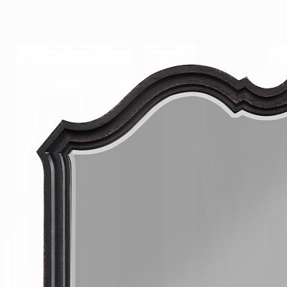 Chery Dresser Mirror | 39x46 Beveled Edges and Classic Black Wood BM333880